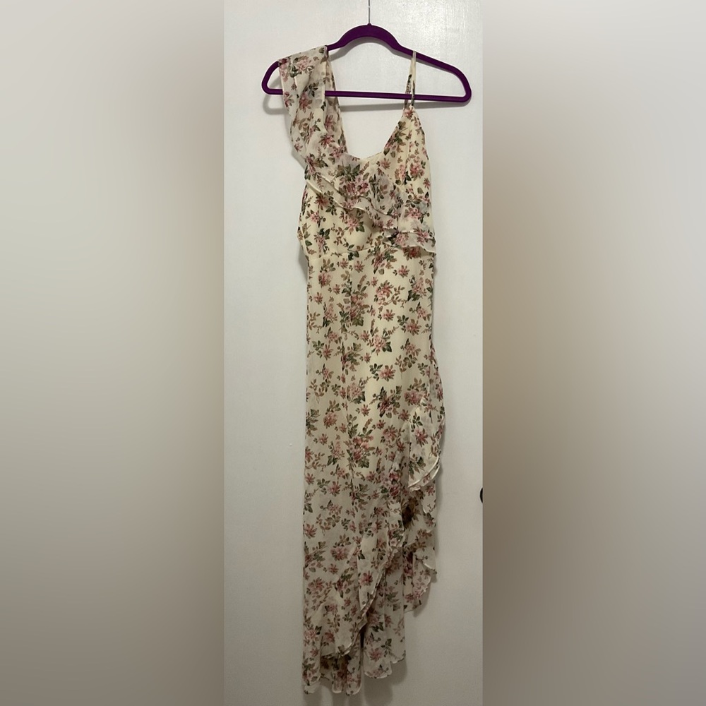 Cream floral high-low dress